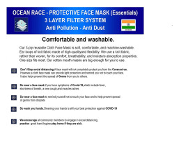 OCEAN RACE Cotton Anti Pollution 3 Layer Reusable Face Mask-Petrol Blue,Wine,Navy,Grey,Indigo Blue,Black-Pack of 6
